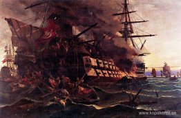 Attacken på det turkiska flaggskeppet i Eressosbukten på den gre Attacken på det turkiska flaggskeppet i Eressosbukten på den gre