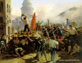 Gatustrider på Rue Soufflot, Paris, 25 juni 1848 Gatustrider på Rue Soufflot, Paris, 25 juni 1848