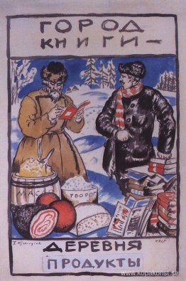 Skiss av affisch Staden ger bok - Village ger produkter Skiss av affisch Staden ger bok - Village ger produkter