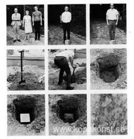 Begravd kub som innehåller ett objekt av betydelse men lite värd Begravd kub som innehåller ett objekt av betydelse men lite värd