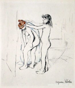 Mor och dotter efter badet II Mor och dotter efter badet II