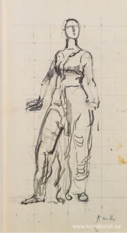 Stående draperad figur Stående draperad figur