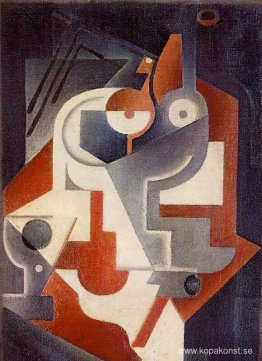 Tidning, glas och päron Tidning, glas och päron