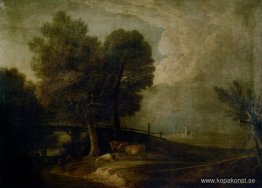 Figurer med boskap i ett landskap Figurer med boskap i ett landskap