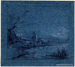 Öppet landskap med herde och får Öppet landskap med herde och får