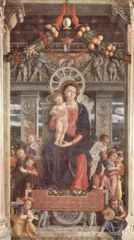 Altartavla av San Zeno i Verona, centralpanel Madonna och änglar Altartavla av San Zeno i Verona, centralpanel Madonna och änglar