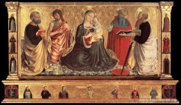Madonna och barn med Johannes Döparen, Petrus, Hieronymus och Pa Madonna och barn med Johannes Döparen, Petrus, Hieronymus och Pa
