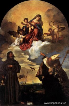 Madonna i ära med Kristusbarnet och Sts Francis och Alvise med g Madonna i ära med Kristusbarnet och Sts Francis och Alvise med g