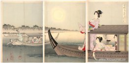 Måndag: höstmåne över Sumidafloden Måndag: höstmåne över Sumidafloden