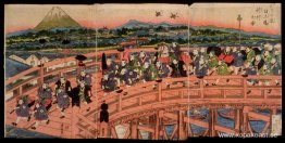 Barns tidsfördriv: En procession på Nihon-bron Barns tidsfördriv: En procession på Nihon-bron