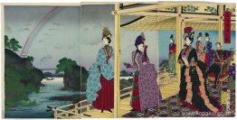 Illustration av trädgården uppdaterad efter regnet Illustration av trädgården uppdaterad efter regnet