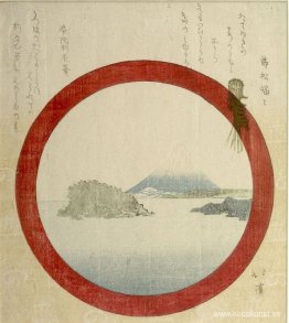 FUJI OCH ENOSHIMA GENOM ETT RUNDT FÖNSTER FUJI OCH ENOSHIMA GENOM ETT RUNDT FÖNSTER