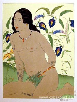 Ung Flicka Från Polowat. Östra Carolinas Ung Flicka Från Polowat. Östra Carolinas