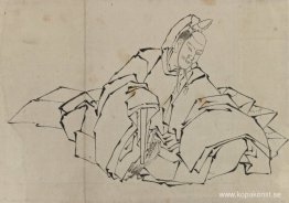 Teckning av sittande adelsman i full kostym Teckning av sittande adelsman i full kostym