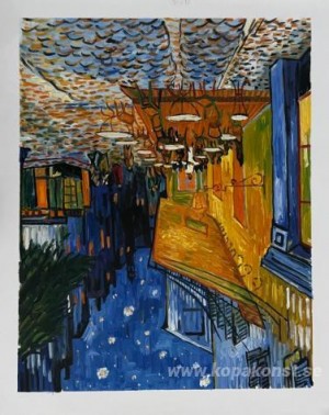 Café terrass på natten