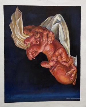 Nyfödd baby på händer