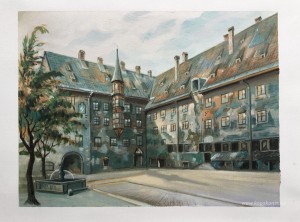 Gården till det gamla residenset i München