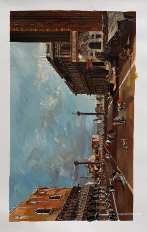 Utsikt över Piazzetta San Marco mot San Giorgio Maggiore