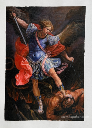 Ärkeängeln Mikael besegrar Satan