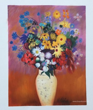 Vit vas med blommor
