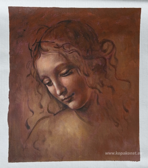 Chef för en ung kvinna med rufsigt hår (Leda)