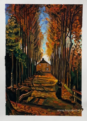 Avenue of Poplars vid solnedgången 
