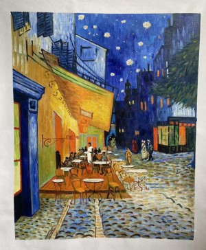 Café terrass på natten