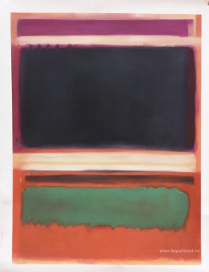 Nr.3/No.13 (magenta, svart, grönt på orange)