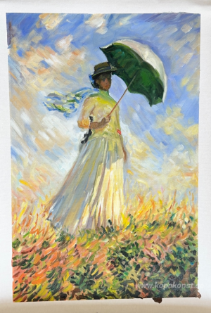 Kvinna med ett parasoll, vänd åt höger (även känd som Study of a