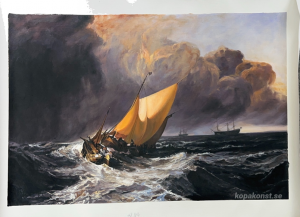 Holländska fiskebåtar i en storm