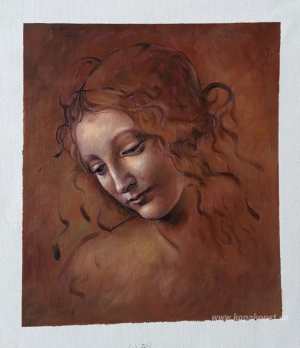 Chef för en ung kvinna med rufsigt hår (Leda)