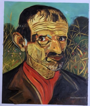 Självporträtt med röd halsduk