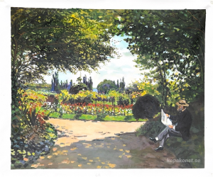 Adolphe Monet läser i trädgården