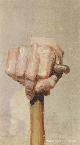 Höger hand, håller personalen Höger hand, håller personalen