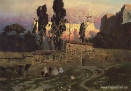 Konstantinopel (Istanbul). Eski Sarayskiy trädgård. Konstantinopel (Istanbul). Eski Sarayskiy trädgård.