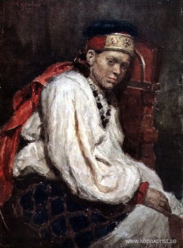 Modellen i den gamla ryska dräkten Modellen i den gamla ryska dräkten