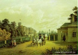 Ingång till Verkiai Palace, Vilnius, Litauen Ingång till Verkiai Palace, Vilnius, Litauen