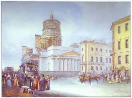 Avgång för en omnibus från St. Isaac's Square i St. Petersburg Avgång för en omnibus från St. Isaac's Square i St. Petersburg