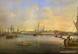 Utsikt över Neva och Peter och Paul-fästningen Utsikt över Neva och Peter och Paul-fästningen