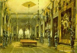 Knight's Hall i Verkiai Palace, Vilnius, Litauen Knight's Hall i Verkiai Palace, Vilnius, Litauen