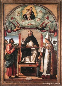 St Thomas in Glory mellan St. Mark och St. Louis av Toulouse St Thomas in Glory mellan St. Mark och St. Louis av Toulouse