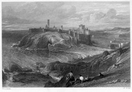 Peel Castle, Isle of Man, gravyr av William Miller efter Leitch Peel Castle, Isle of Man, gravyr av William Miller efter Leitch