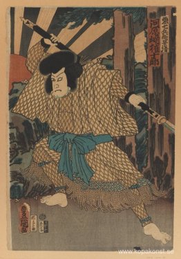 Kabuki-skådespelaren Kawaharazaki Gonjuro som Kagekiyo Kabuki-skådespelaren Kawaharazaki Gonjuro som Kagekiyo