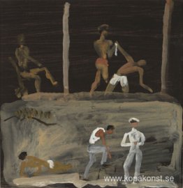 Tsamikos dansar på stranden Tsamikos dansar på stranden