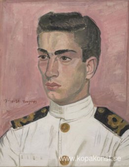 Officer sjöman på rosa bakgrund Officer sjöman på rosa bakgrund