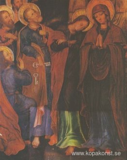 Fragment av ikonen The Elevation of Christ into Heaven from the Fragment av ikonen The Elevation of Christ into Heaven from the