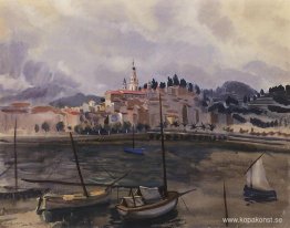 Menton. Utsikt från hamnen i staden Menton. Utsikt från hamnen i staden
