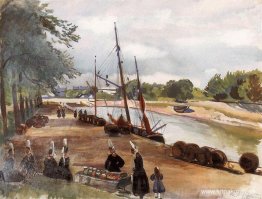 Bretagne. Staden Pont L`Abbe. Hamn. Bretagne. Staden Pont L`Abbe. Hamn.